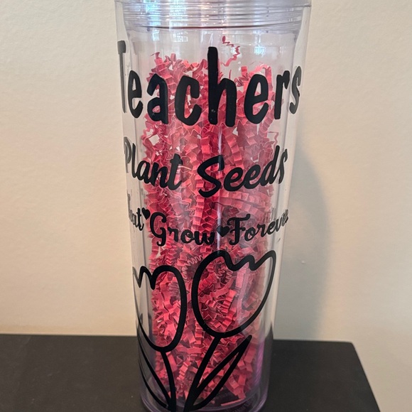 Clear and Black Insulated Tumbler with Straw and set of 4 coasters - Picture 3 of 7